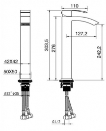 Cмеситель для раковины FILARETE Waterfall FL6010 (Графит)